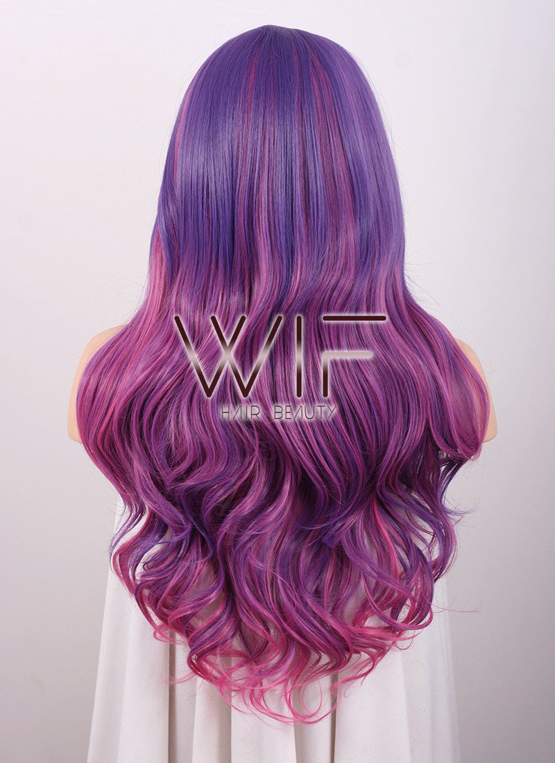 31" Wavy Mixed Purple Synthetic Wig TBZ961