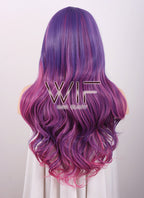 31" Wavy Mixed Purple Synthetic Wig TBZ961