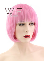 11" Straight Pink Synthetic Wig TBZ1117
