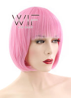 11" Straight Pink Synthetic Wig TBZ1117