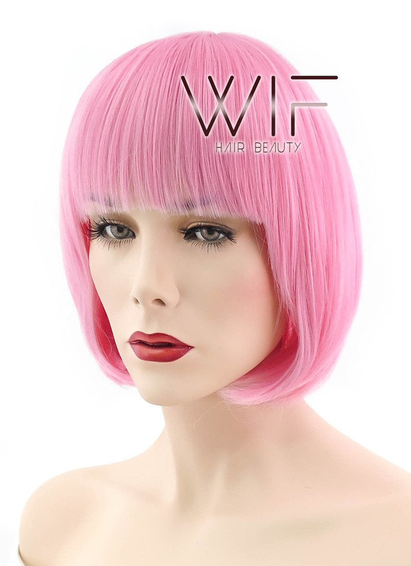 11" Straight Pink Synthetic Wig TBZ1117