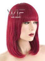 16" Straight Red Synthetic Wig TBZ838