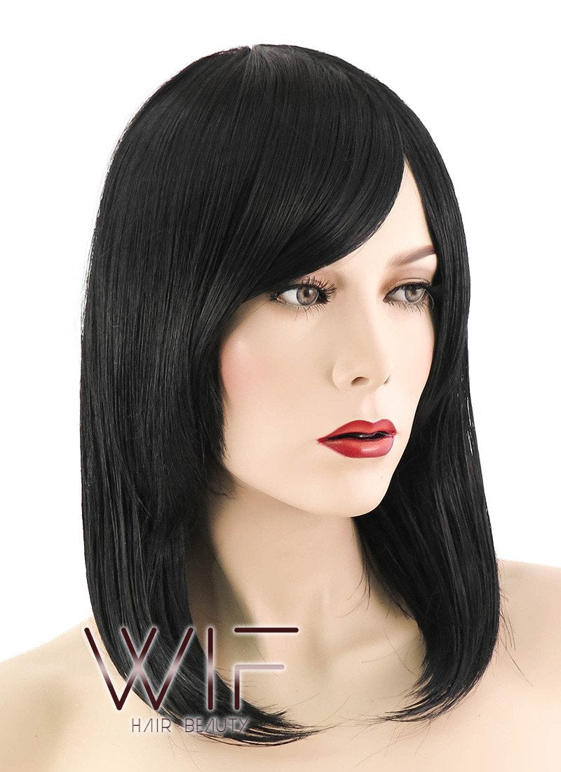 16" Straight Jet Black Synthetic Wig TBZ920