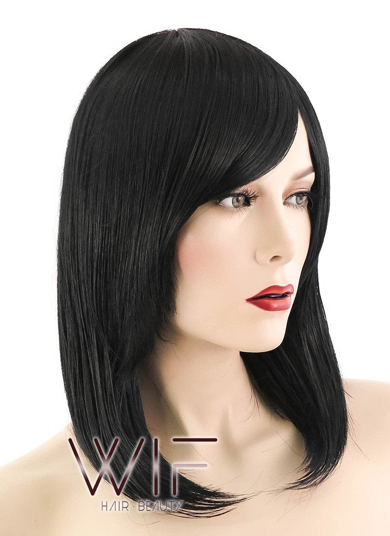 16" Straight Jet Black Synthetic Wig TBZ920