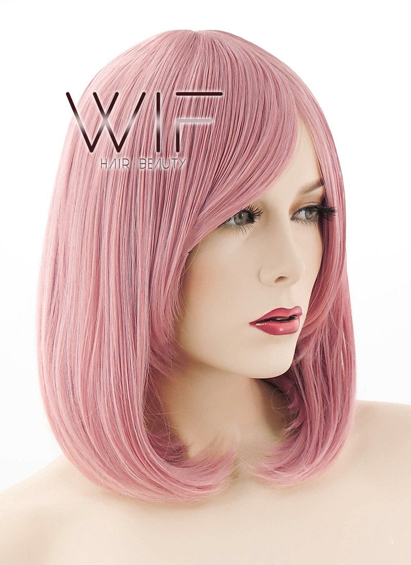 16" Straight Milkshake Pink Synthetic Wig TBZ922