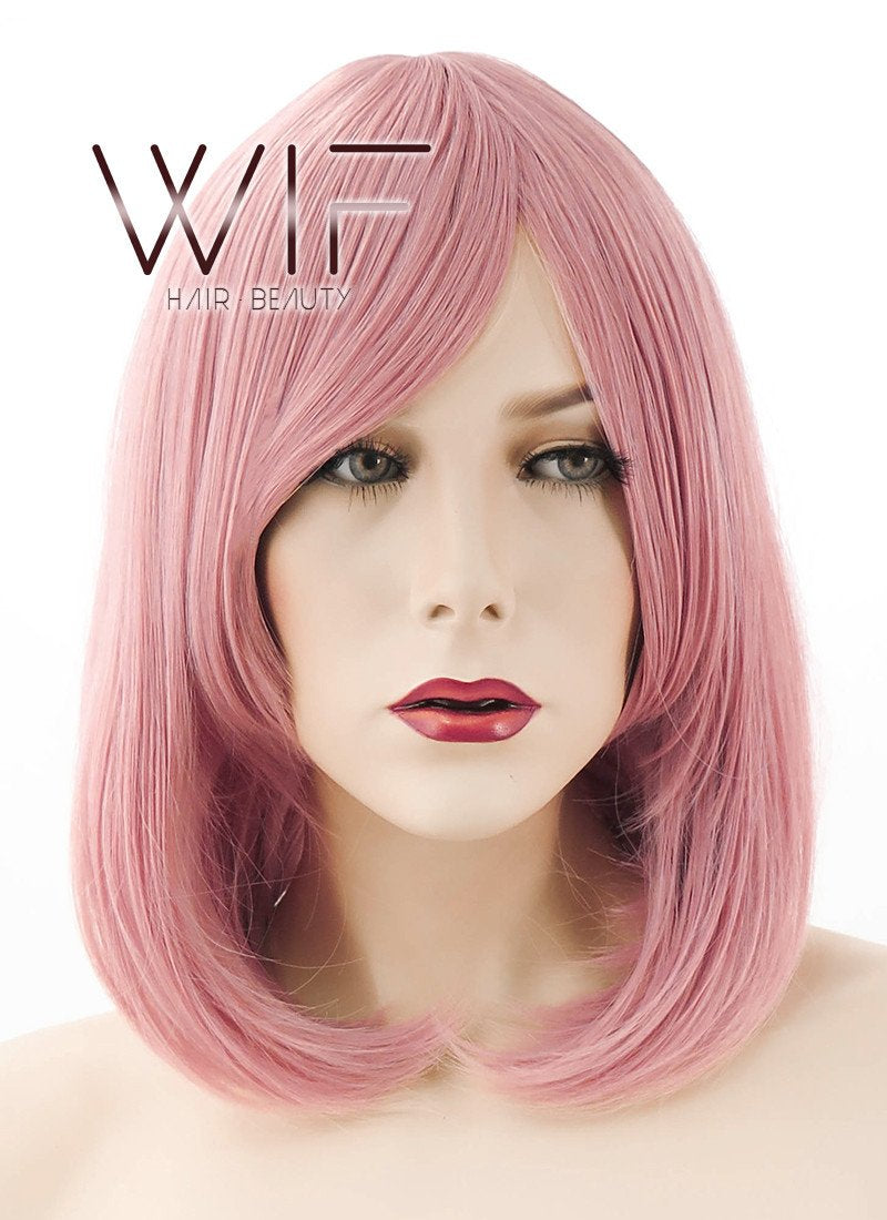 16" Straight Milkshake Pink Synthetic Wig TBZ922