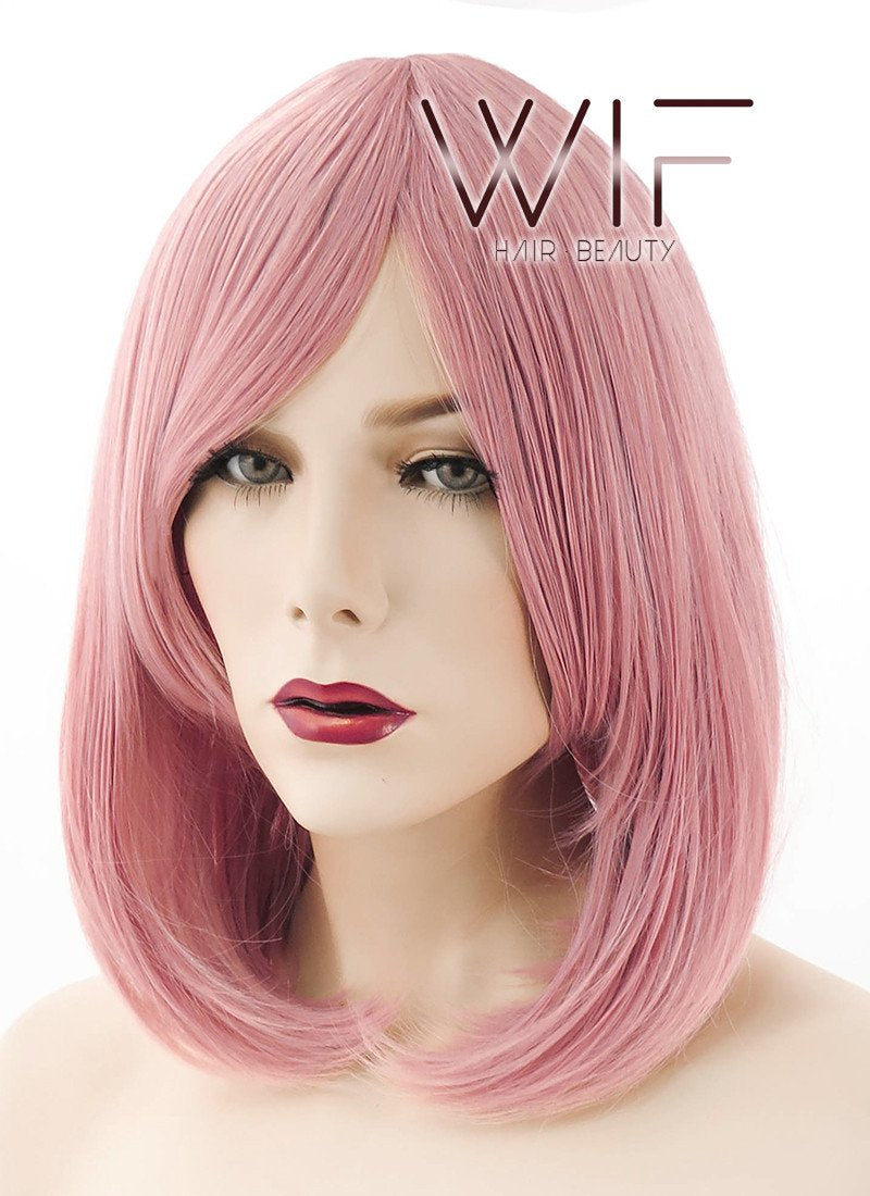 16" Straight Milkshake Pink Synthetic Wig TBZ922