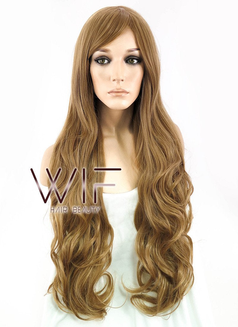 31" Wavy Dark Blonde Synthetic Wig WIG027