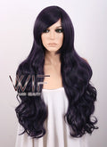 Heat Resistant Long Curly Dark Purple Fashion Stunning Hair Wig WIG052