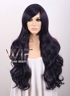 Heat Resistant Long Curly Dark Purple Fashion Stunning Hair Wig WIG052
