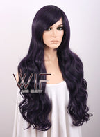 Heat Resistant Long Curly Dark Purple Fashion Stunning Hair Wig WIG052