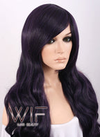 Heat Resistant Long Curly Dark Purple Fashion Stunning Hair Wig WIG052