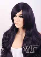 Heat Resistant Long Curly Dark Purple Fashion Stunning Hair Wig WIG052