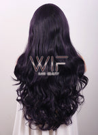 Heat Resistant Long Curly Dark Purple Fashion Stunning Hair Wig WIG052