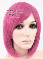 12" Straight Pink Synthetic Wig WIG077A