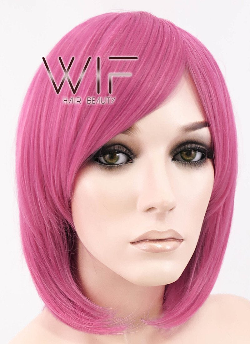 12" Straight Pink Synthetic Wig WIG077A
