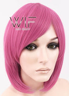 12" Straight Pink Synthetic Wig WIG077A