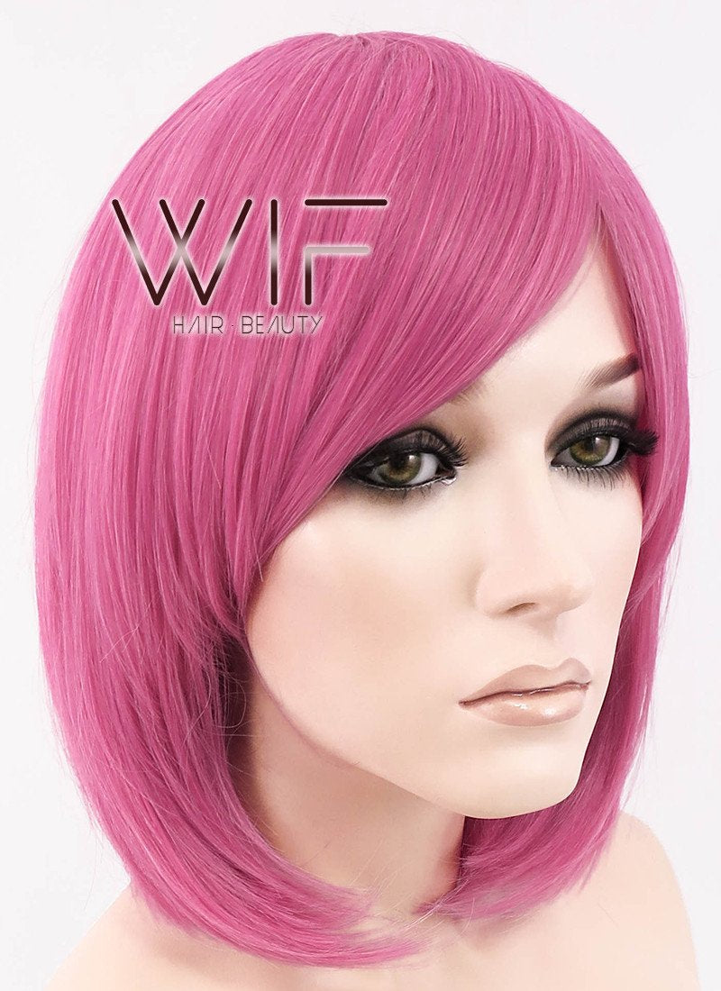 12" Straight Pink Synthetic Wig WIG077A