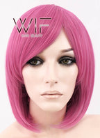 12" Straight Pink Synthetic Wig WIG077A
