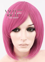12" Straight Pink Synthetic Wig WIG077A