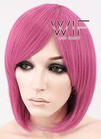12" Straight Pink Synthetic Wig WIG077A