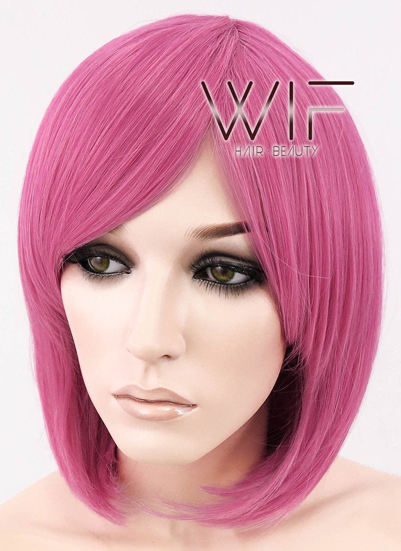 12" Straight Pink Synthetic Wig WIG077A