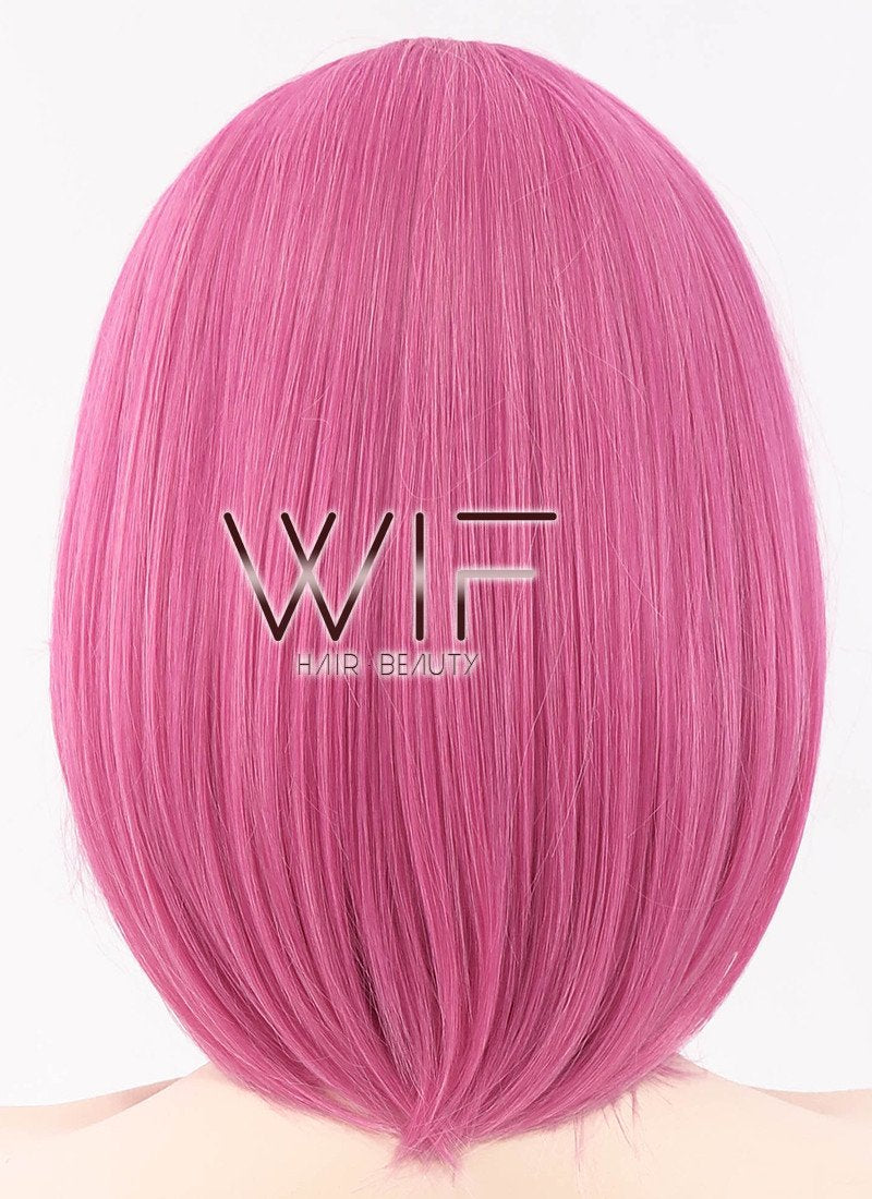 12" Straight Pink Synthetic Wig WIG077A