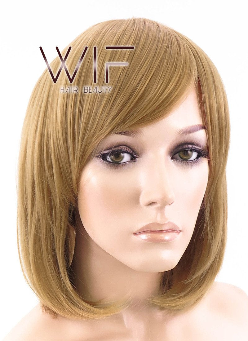 12" Straight Blonde Synthetic Wig WIG077