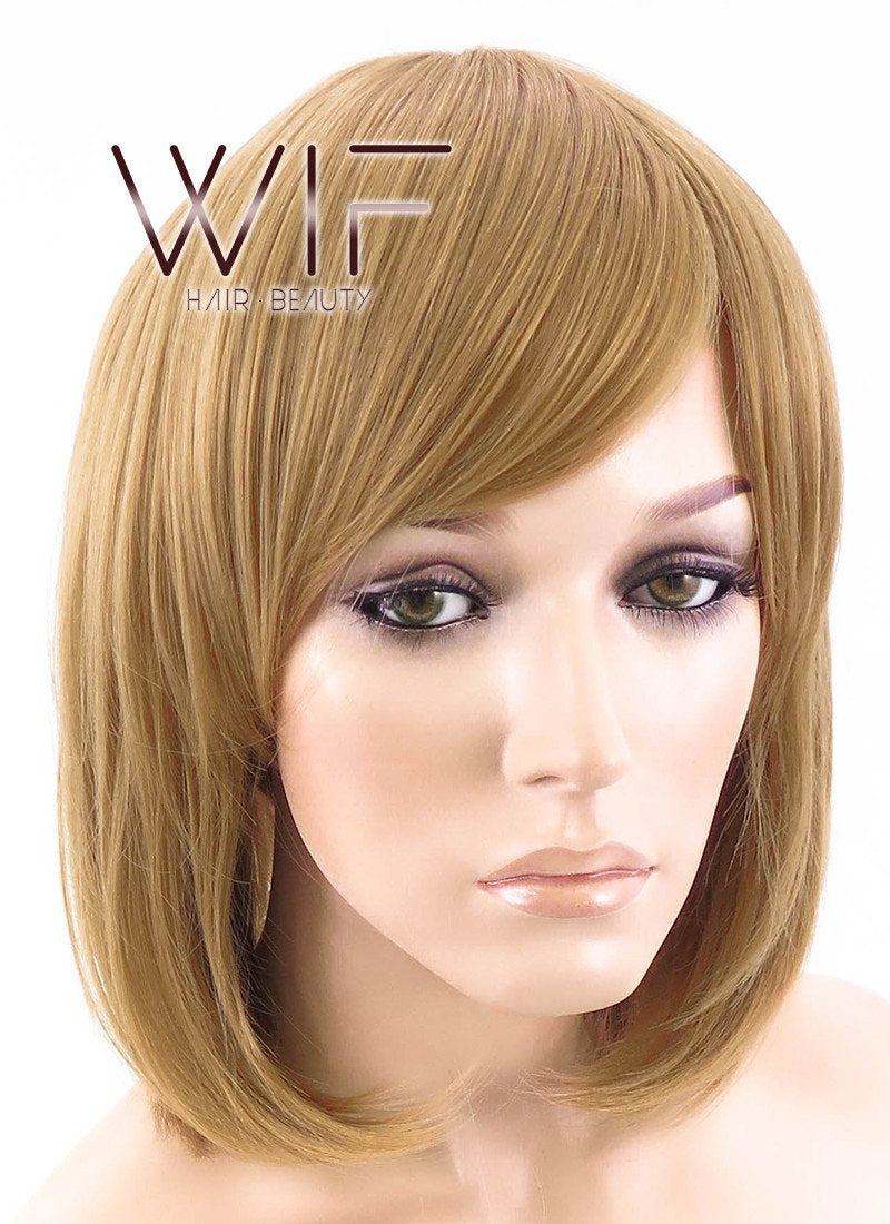 12" Straight Blonde Synthetic Wig WIG077