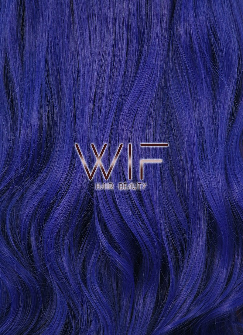 21" Long Curly Royal Blue Fashion Synthetic Hair Wig WIG093