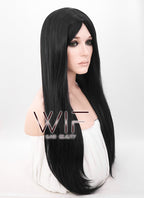 24" Long Straight Black Fashion Synthetic Hair Wig WIG094