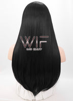 24" Long Straight Black Fashion Synthetic Hair Wig WIG094