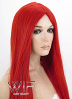 24" Straight Red Synthetic Wig WIG096