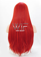 24" Straight Red Synthetic Wig WIG096