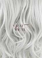 Heat Resistant Long Curly Silver White Fashion Hair Wig