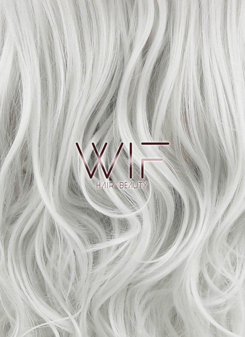 Heat Resistant Long Curly Silver White Fashion Hair Wig