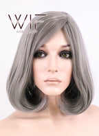 14" Medium Wavy Grey Fashion Synthetic Hair Wig WIG149