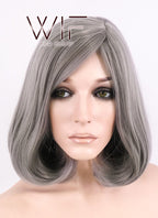 14" Medium Wavy Grey Fashion Synthetic Hair Wig WIG149
