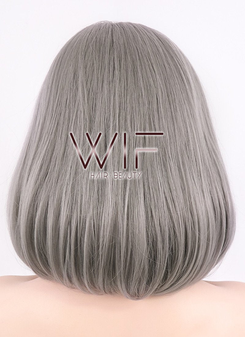 14" Medium Wavy Grey Fashion Synthetic Hair Wig WIG149