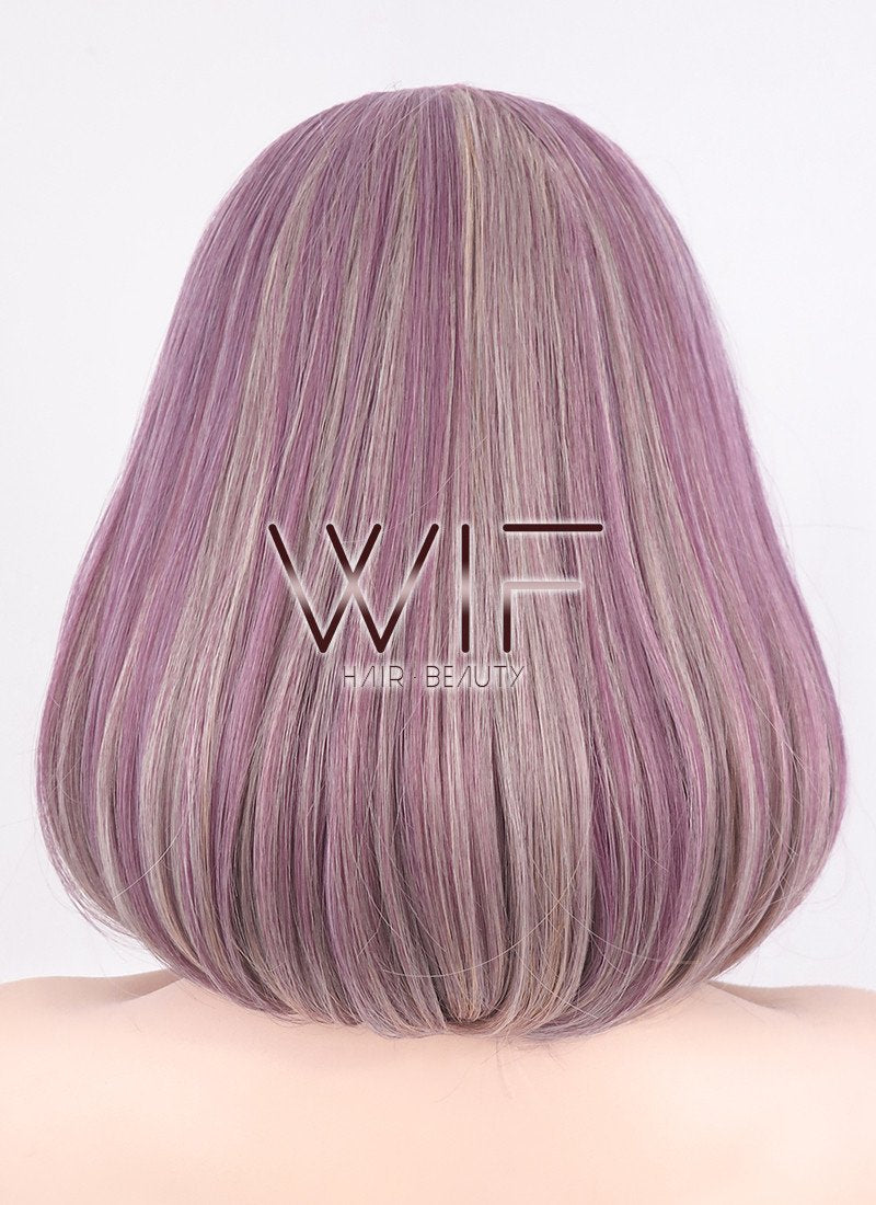 14" Medium Wavy Burgundy Mixed Blonde Fashion Synthetic Hair Wig WIG150