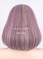 14" Medium Wavy Burgundy Mixed Blonde Fashion Synthetic Hair Wig WIG150