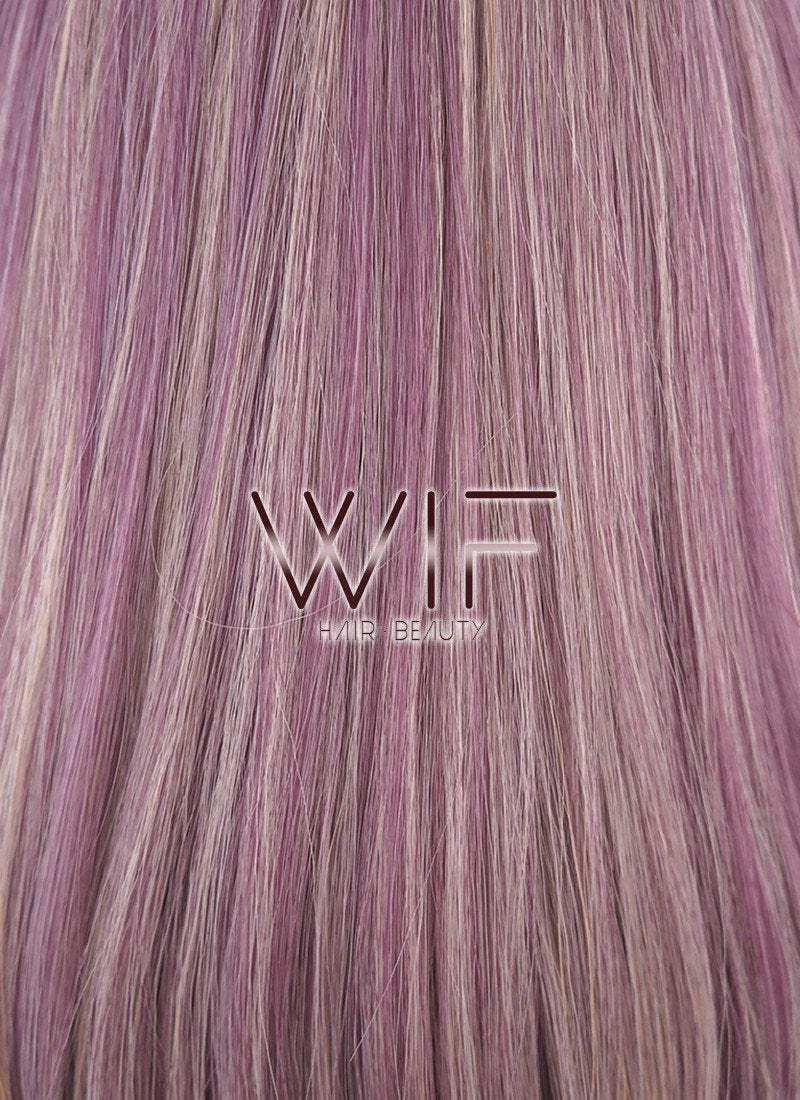14" Medium Wavy Burgundy Mixed Blonde Fashion Synthetic Hair Wig WIG150