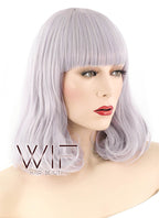 12" Short Curly Light Ash Purple Fashion Synthetic Hair Wig WIG188