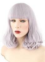 12" Short Curly Light Ash Purple Fashion Synthetic Hair Wig WIG188