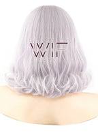 12" Short Curly Light Ash Purple Fashion Synthetic Hair Wig WIG188