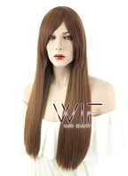 Heat Resistant Long Straight Brown Fashion Synthetic Wig WIG078