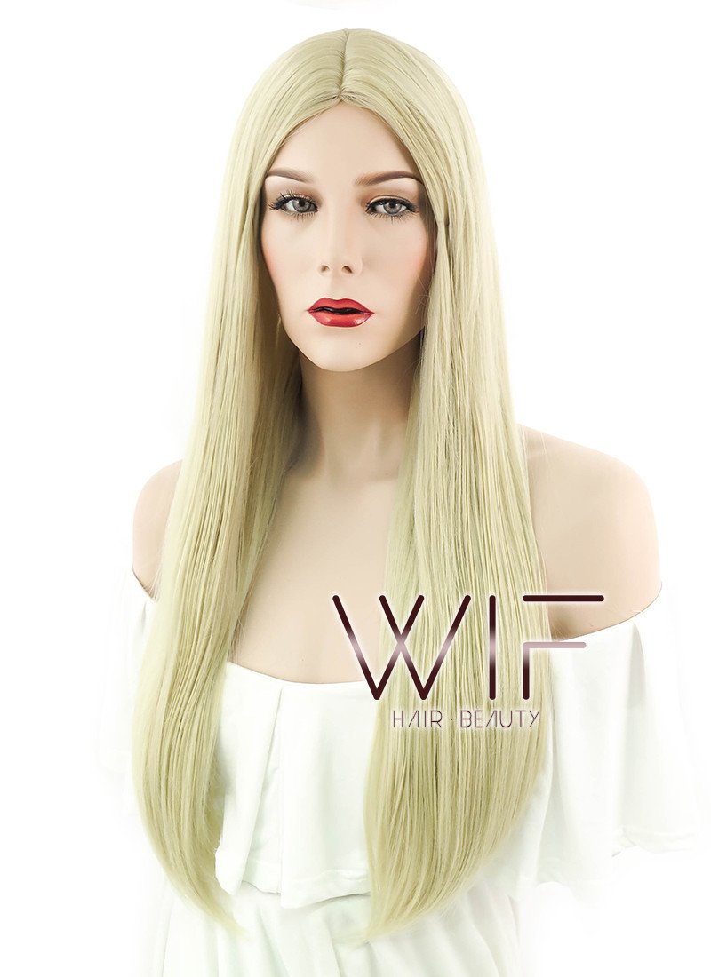 24" Straight Light Blonde Synthetic Wig WIG095