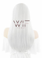 24" Straight Silver Grey Synthetic Wig WIG097