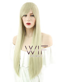 29" Long Straight Blonde Fashion Synthetic Hair Wig WIG114