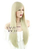 29" Long Straight Blonde Fashion Synthetic Hair Wig WIG114